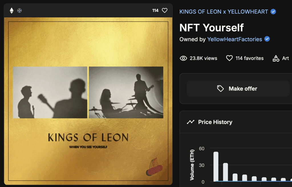 Kings of LeonのNFTアルバム、NFT Yourself